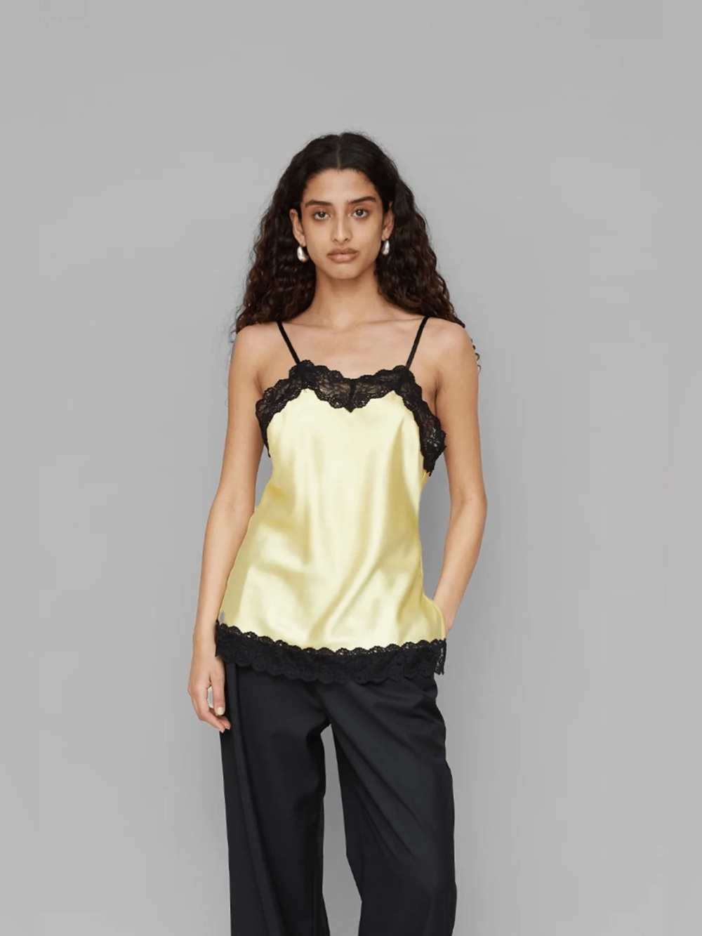 Opera Sport Elise Top Elfen Yellow Lace Trim Medium Cami